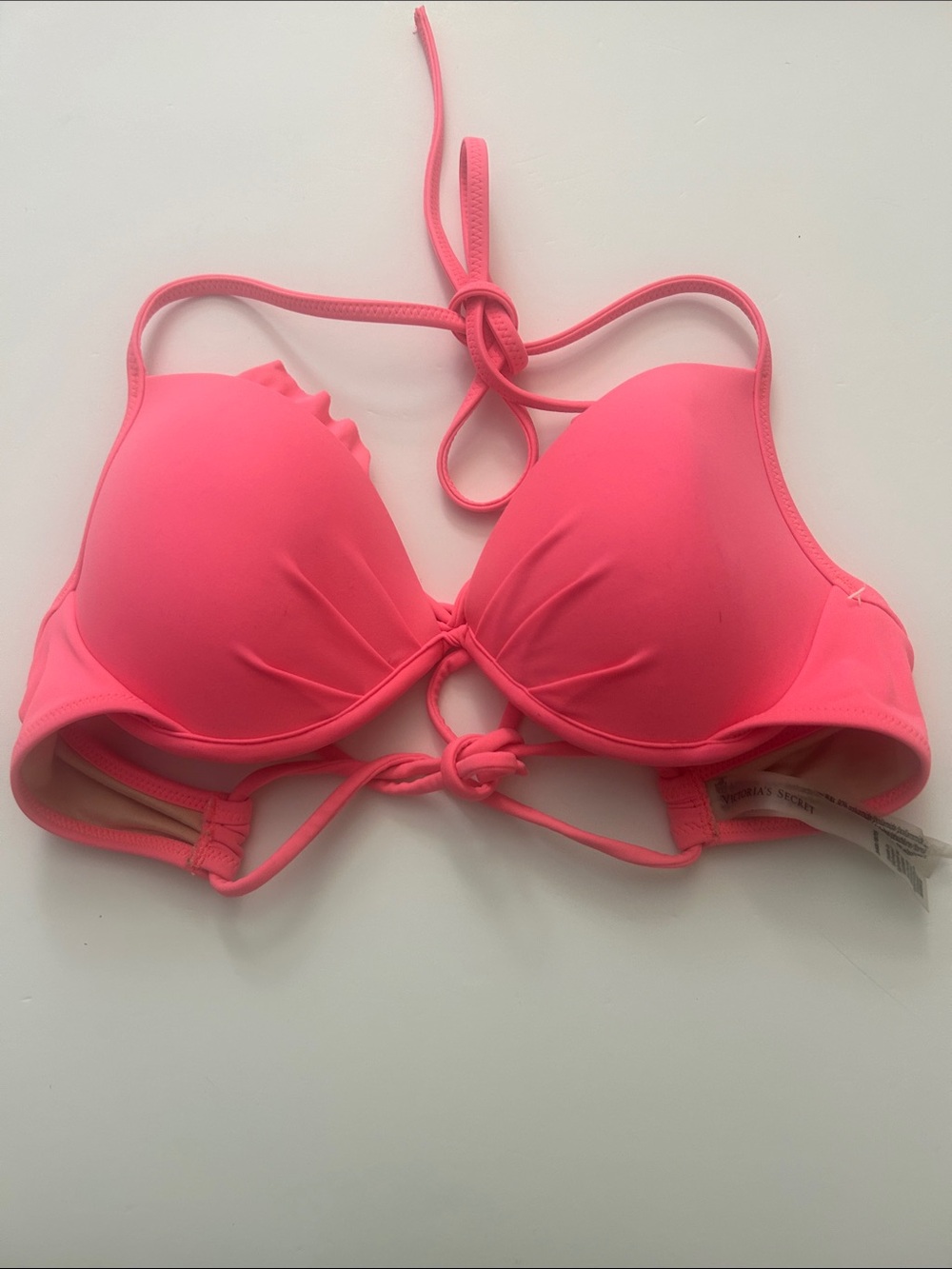Victoria's Secret Neon Pink Halter Push-Up Bikini Top